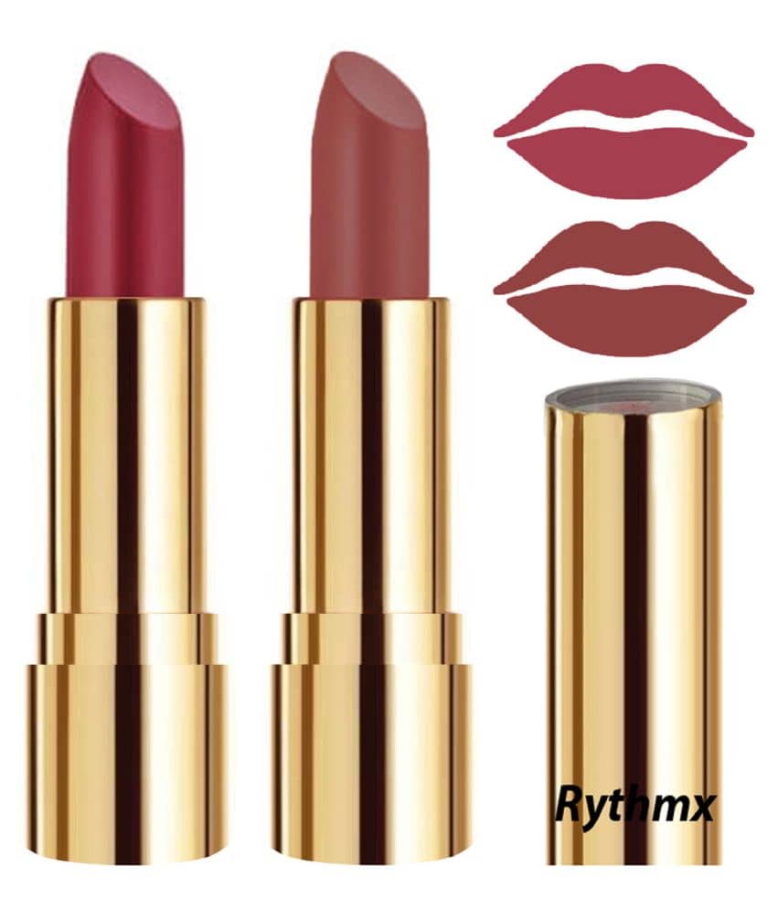 Rythmx Pink,Nude Matte Creme Lipstick Long Stay on Lips Multi Pack of 2 8 g
