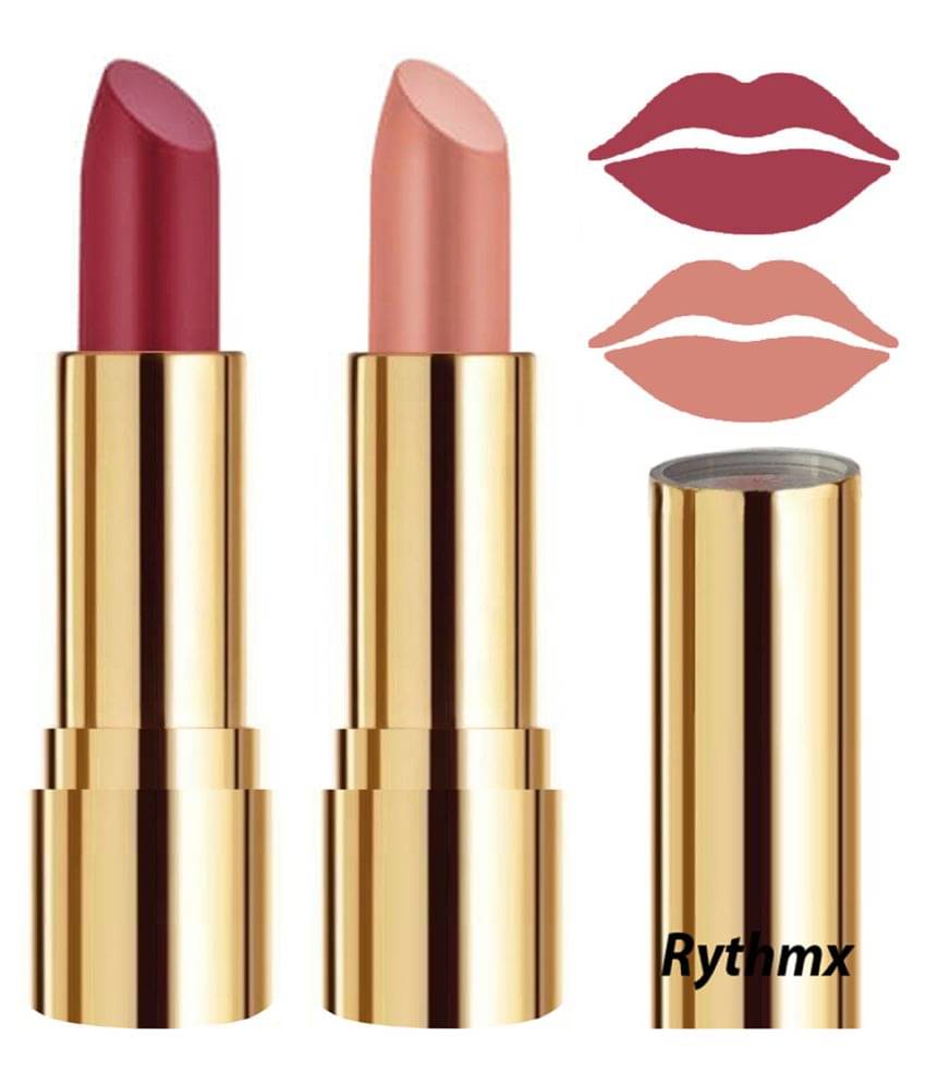     			Rythmx Pink,Peach Matte Creme Lipstick Long Stay on Lips Multi Pack of 2 8 g