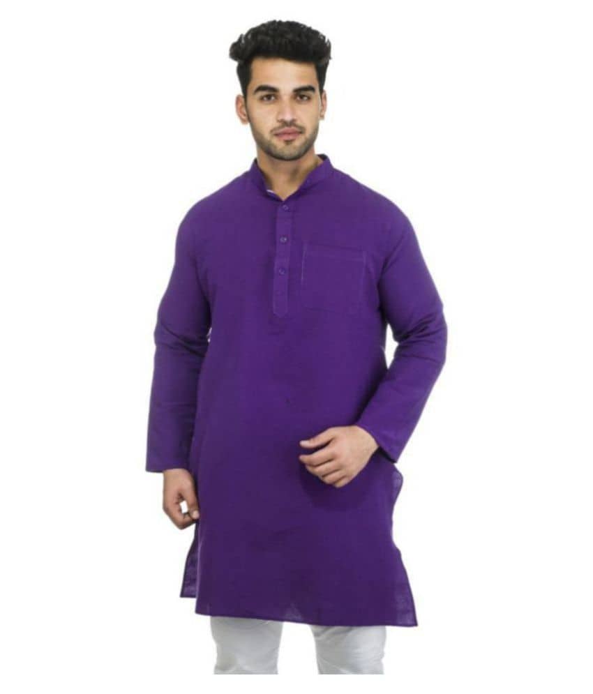 DESHBANDHU DBK Purple 100 Percent Cotton Kurta Single - Kurtas & Kurta Sets | Buy online on ZillyBuy