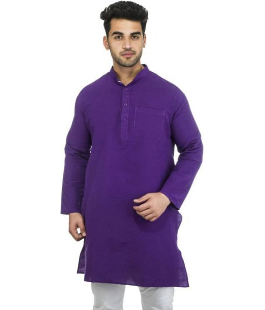 DESHBANDHU DBK Purple 100 Percent Cotton Kurta Single - Kurtas & Kurta Sets | Buy online on ZillyBuy