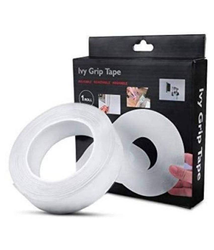     			Ivy nano Double Sided Adhesive Grip Tape, Transparent Strong Adhesivy Traceless Tape Removable Washable and Reusable Anti Slip Tape