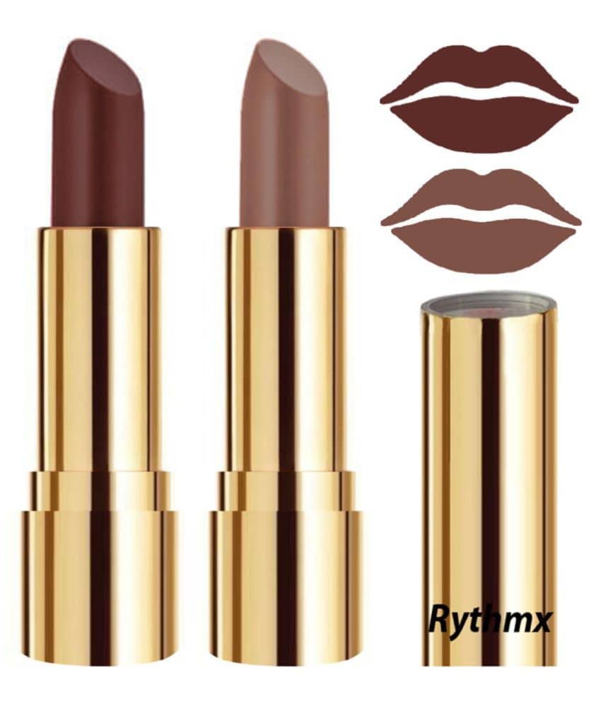 Rythmx Brown,Brown Matte Creme Lipstick Long Stay on Lips Multi Pack of 2 8 g