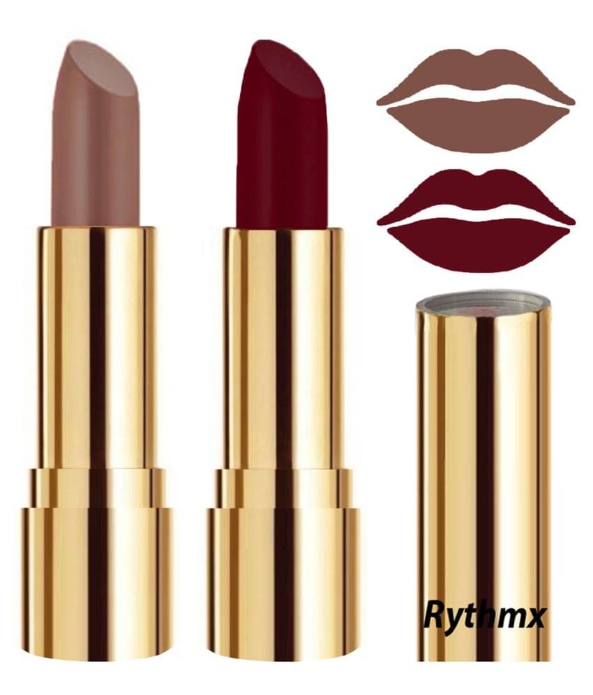     			Rythmx Brown,Maroon Matte Creme Lipstick Long Stay on Lips Multi Pack of 2 8 g