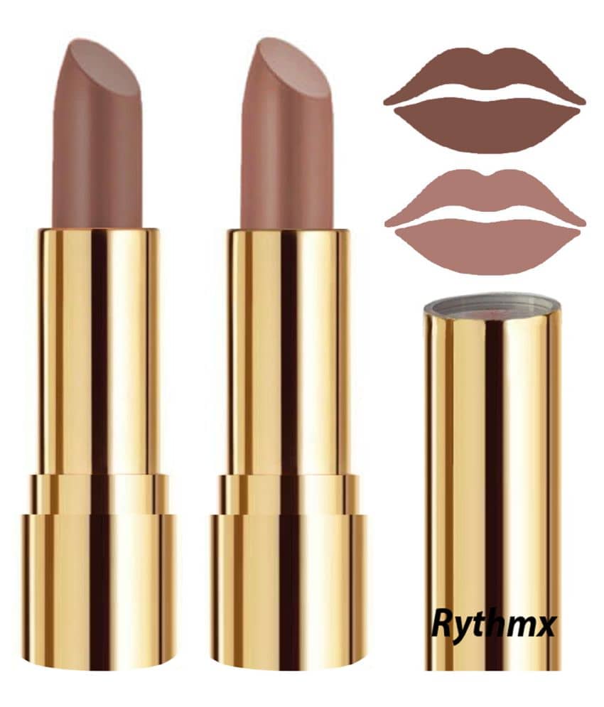 Rythmx Brown,Nude Matte Creme Lipstick Long Stay on Lips Multi Pack of 2 8 g