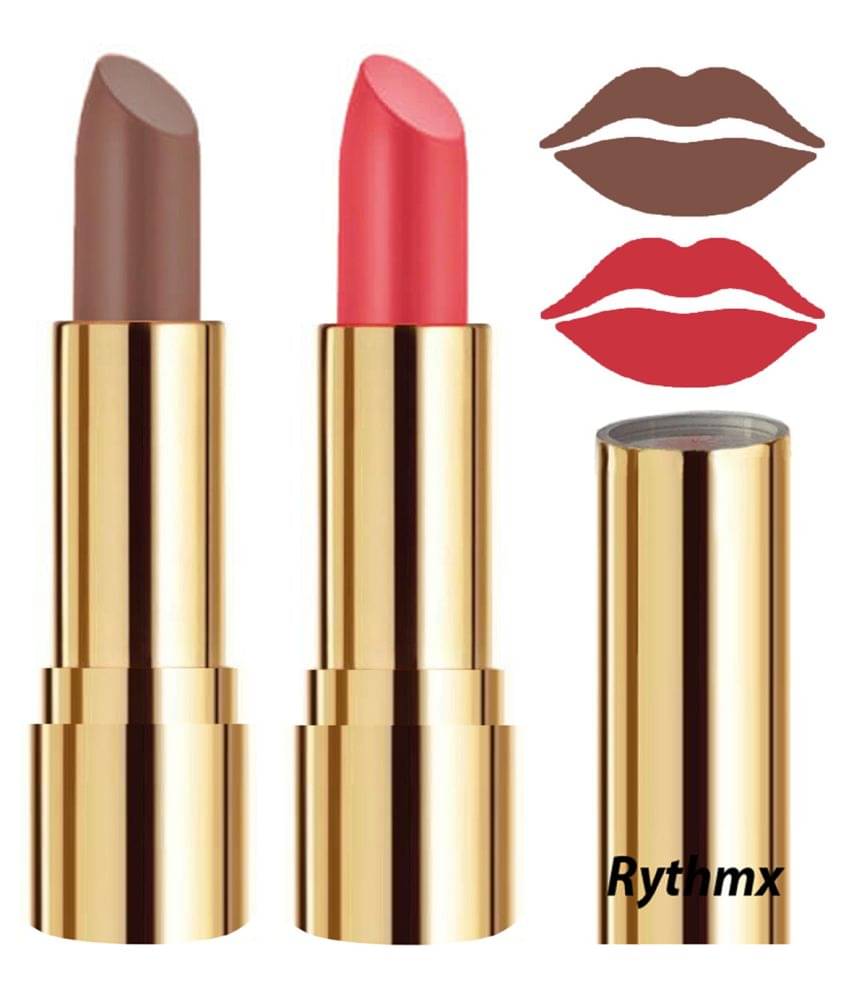     			Rythmx Brown,Red Matte Creme Lipstick Long Stay on Lips Multi Pack of 2 8 g