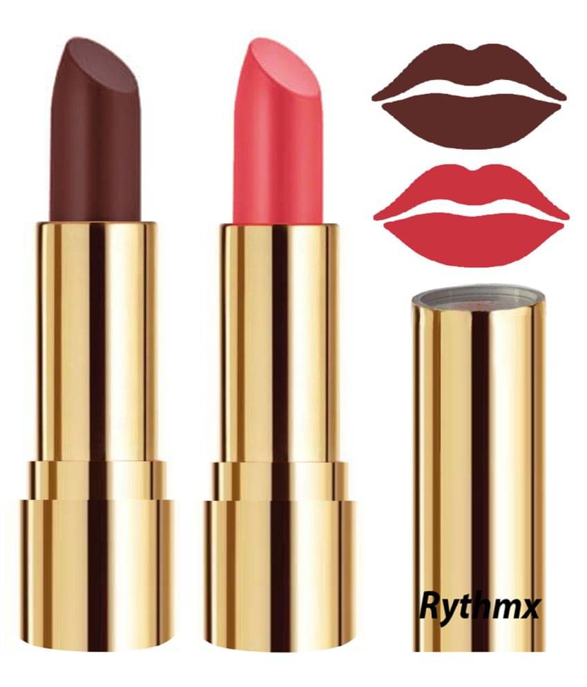     			Rythmx Brown,Red Matte Creme Lipstick Long Stay on Lips Multi Pack of 2 8 g