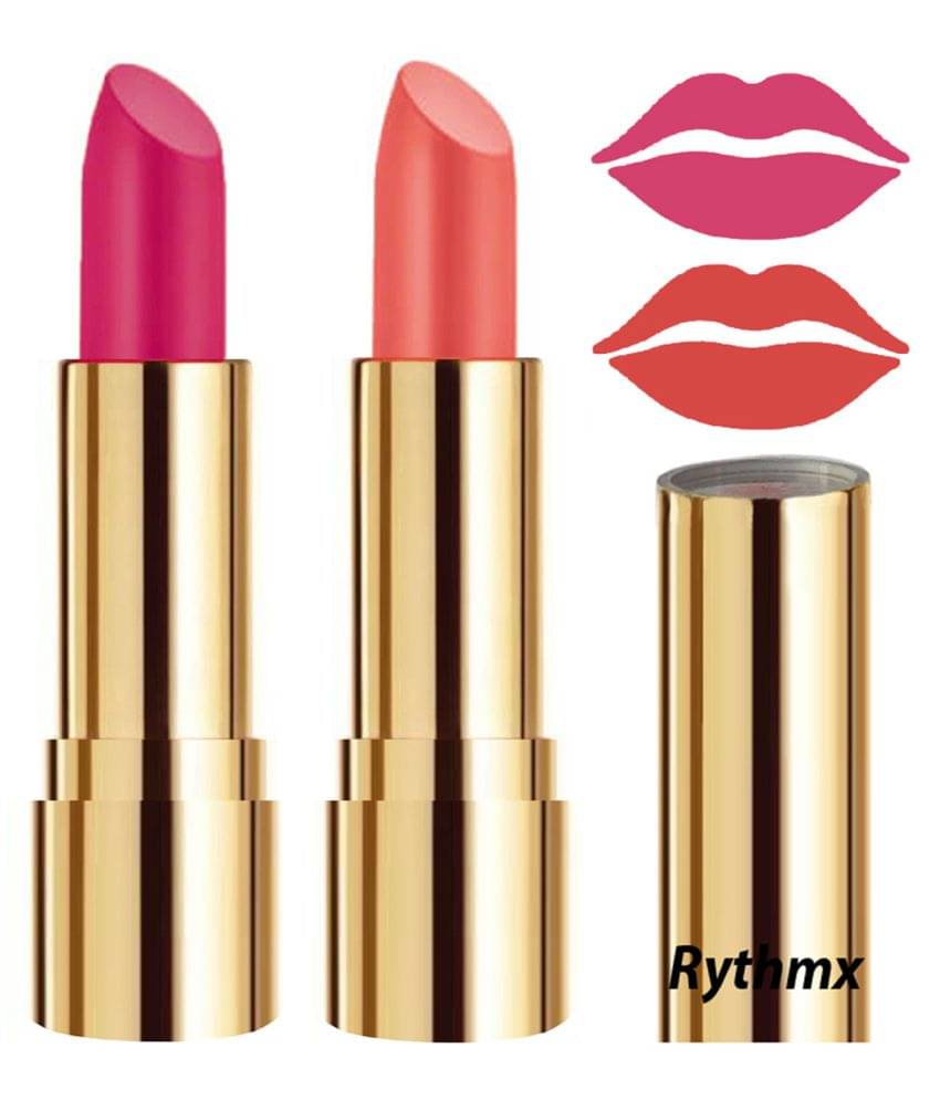     			Rythmx Magenta,Peach Matte Creme Lipstick Long Stay on Lips Multi Pack of 2 8 g