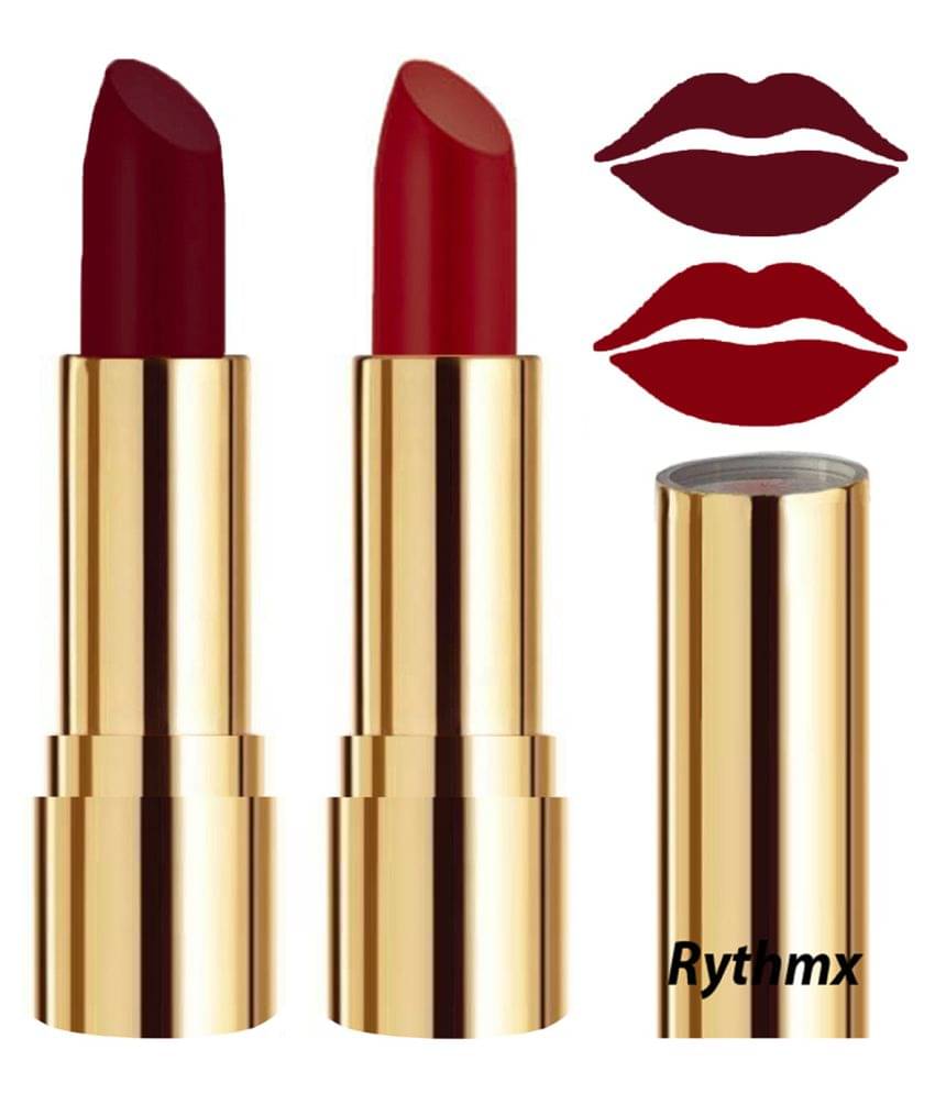     			Rythmx Maroon,Maroon Matte Creme Lipstick Long Stay on Lips Multi Pack of 2 8 g