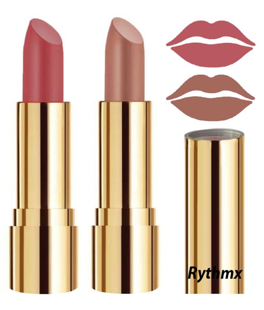 Rythmx Nude,Nude Matte Creme Lipstick Long Stay on Lips Multi Pack of 2 8 g