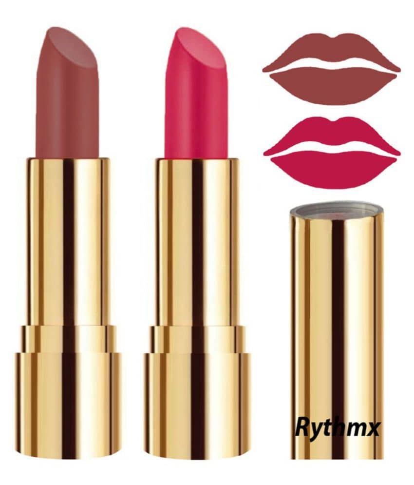 Rythmx Nude,Pink Matte Creme Lipstick Long Stay on Lips Multi Pack of 2 8 g