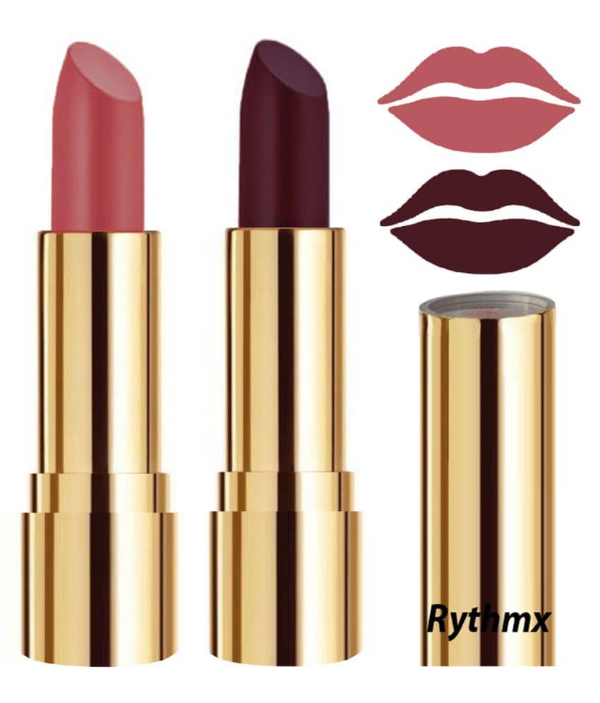 Rythmx Nude,Wine Matte Creme Lipstick Long Stay on Lips Multi Pack of 2 8 g