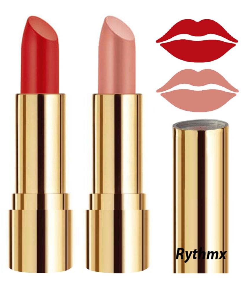     			Rythmx Orange,Peach Matte Creme Lipstick Long Stay on Lips Multi Pack of 2 8 g
