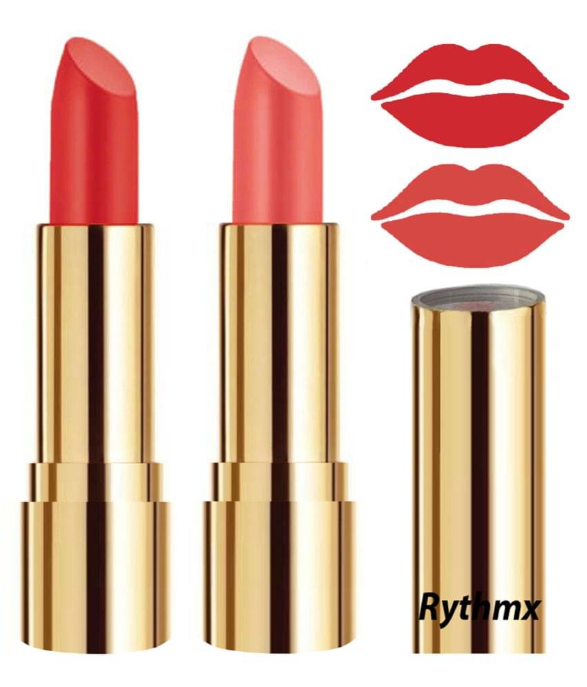     			Rythmx Orange,Peach Matte Creme Lipstick Long Stay on Lips Multi Pack of 2 8 g