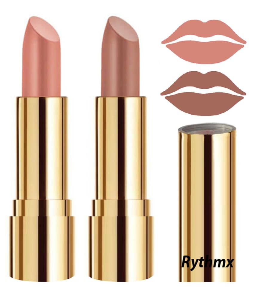Rythmx Peach,Nude Matte Creme Lipstick Long Stay on Lips Multi Pack of 2 8 g