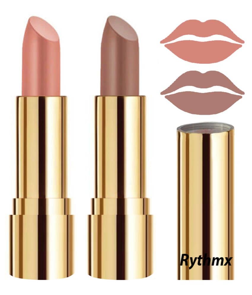 Rythmx Peach,Nude Matte Creme Lipstick Long Stay on Lips Multi Pack of 2 8 g