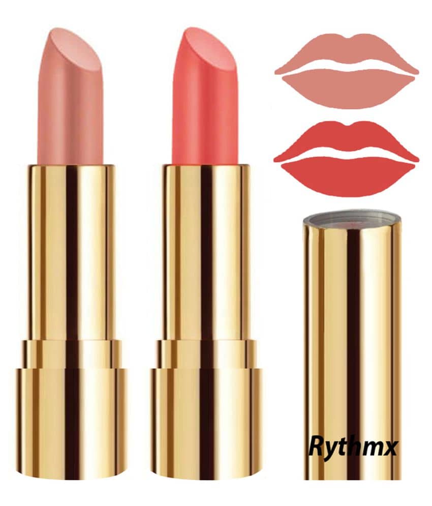 Rythmx Peach,Peach Matte Creme Lipstick Long Stay on Lips Multi Pack of 2 8 g