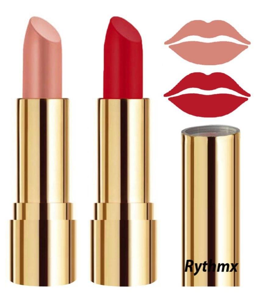     			Rythmx Peach,Red Matte Creme Lipstick Long Stay on Lips Multi Pack of 2 8 g