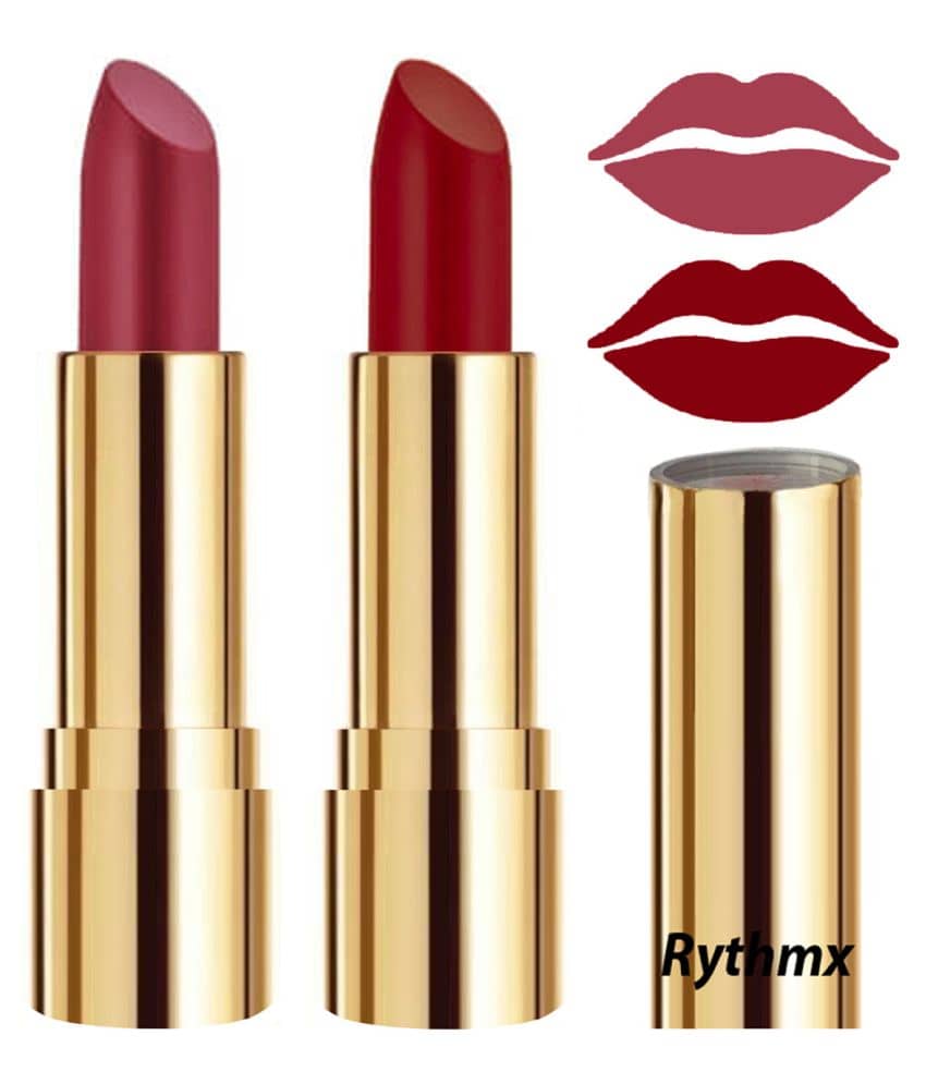 Rythmx Pink,Maroon Matte Creme Lipstick Long Stay on Lips Multi Pack of 2 8 g