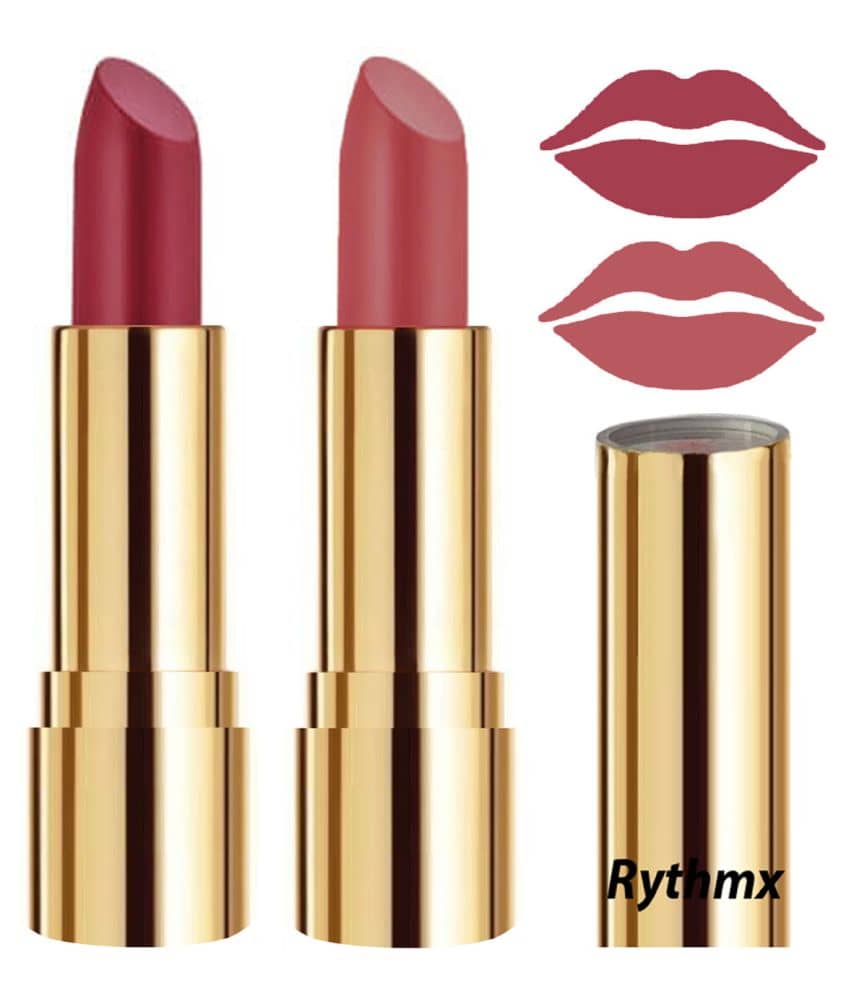 Rythmx Pink,Nude Matte Creme Lipstick Long Stay on Lips Multi Pack of 2 8 g