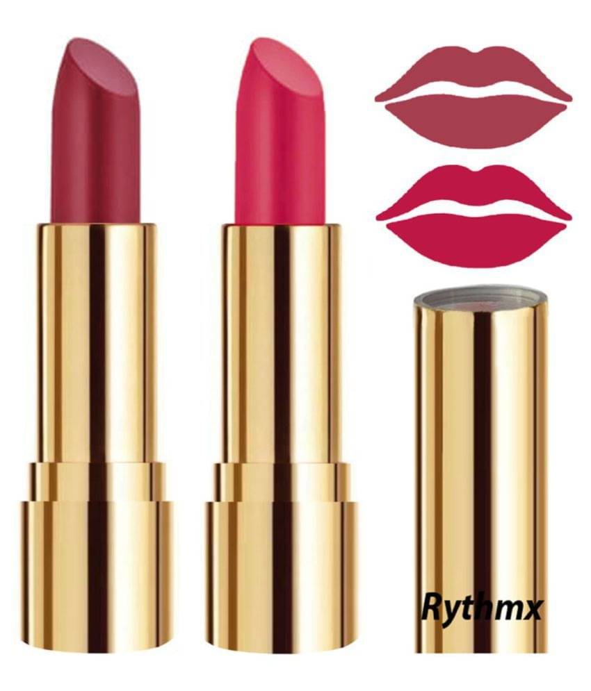     			Rythmx Pink,Pink Matte Creme Lipstick Long Stay on Lips Multi Pack of 2 8 g