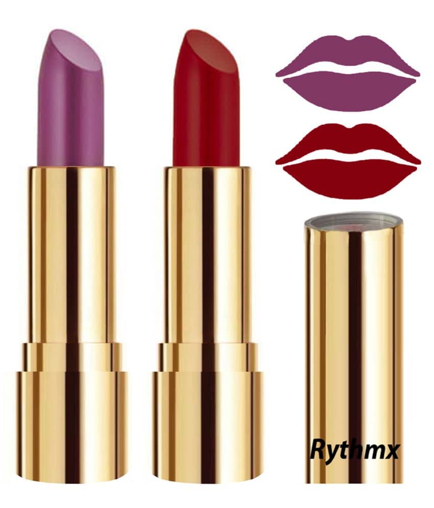 Rythmx Purple,Maroon Matte Creme Lipstick Long Stay on Lips Multi Pack of 2 8 g