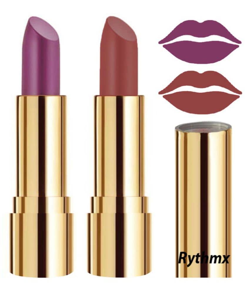 Rythmx Purple,Nude Matte Creme Lipstick Long Stay on Lips Multi Pack of 2 8 g