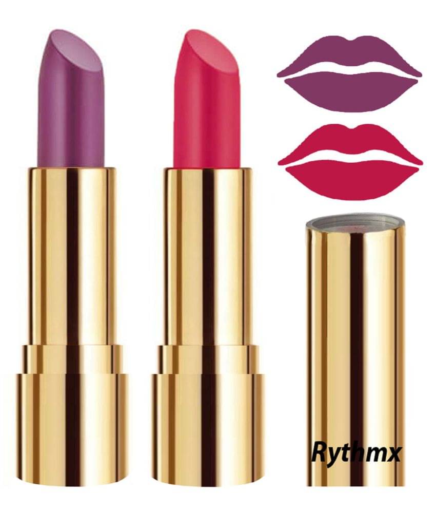     			Rythmx Purple,Pink Matte Creme Lipstick Long Stay on Lips Multi Pack of 2 8 g