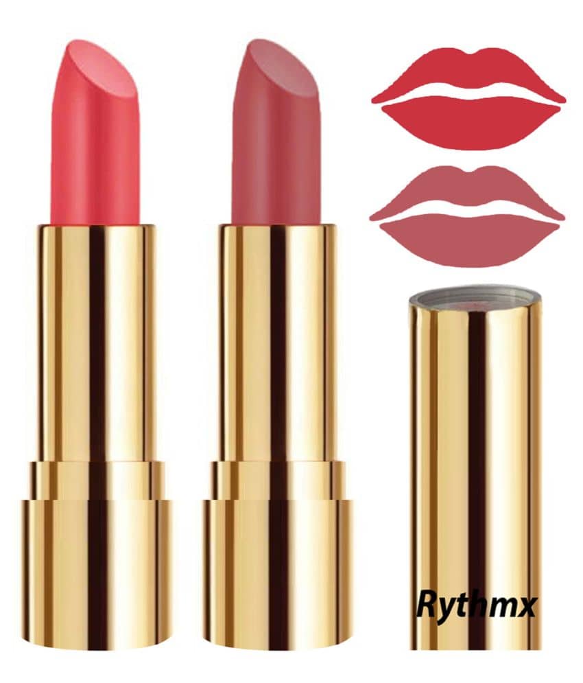 Rythmx Red,Nude Matte Creme Lipstick Long Stay on Lips Multi Pack of 2 8 g