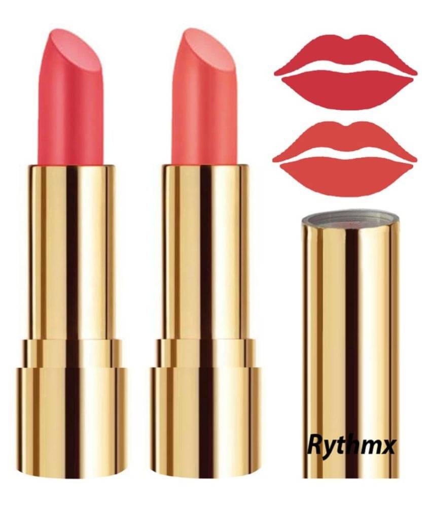     			Rythmx Red,Peach Matte Creme Lipstick Long Stay on Lips Multi Pack of 2 8 g