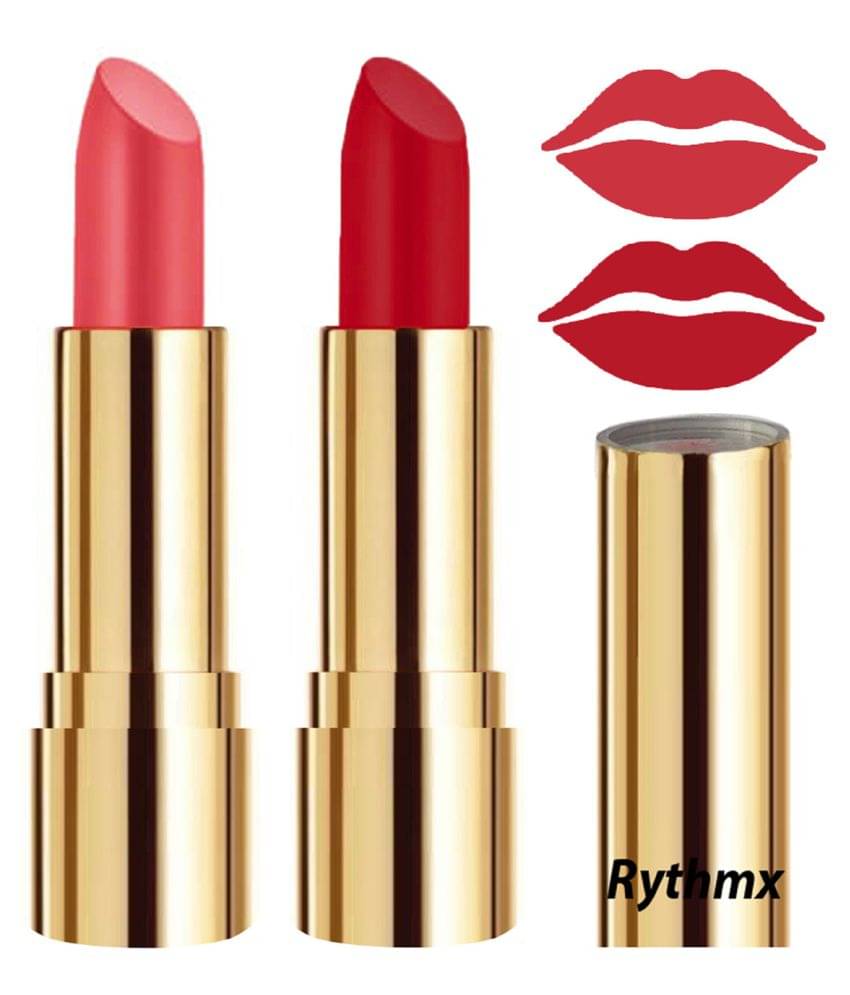     			Rythmx Red,Red Matte Creme Lipstick Long Stay on Lips Multi Pack of 2 8 g