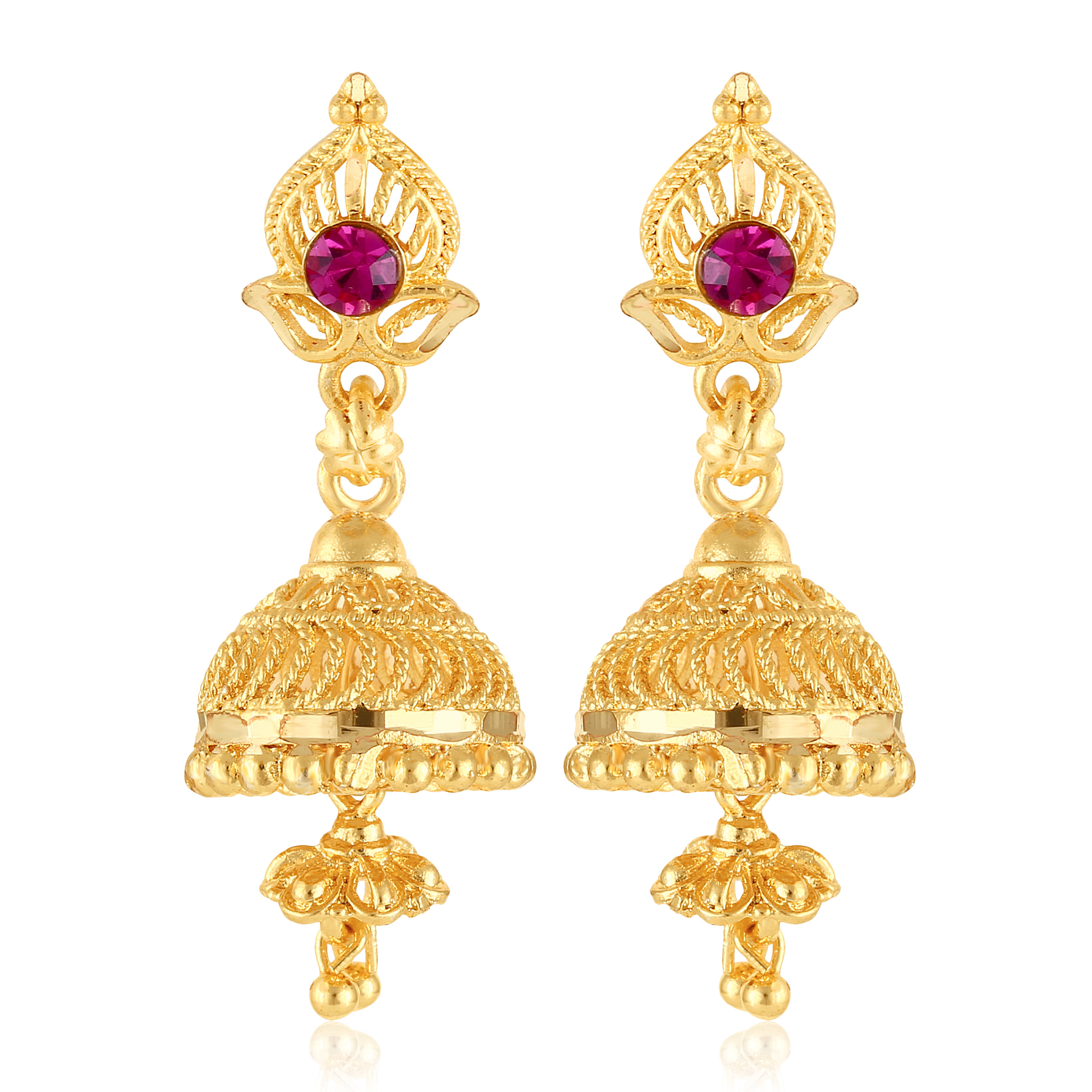     			Traditional wear, Wedding and Party wear South Screw back alloy Gold Plated Jhumki Earring for Women and Girls