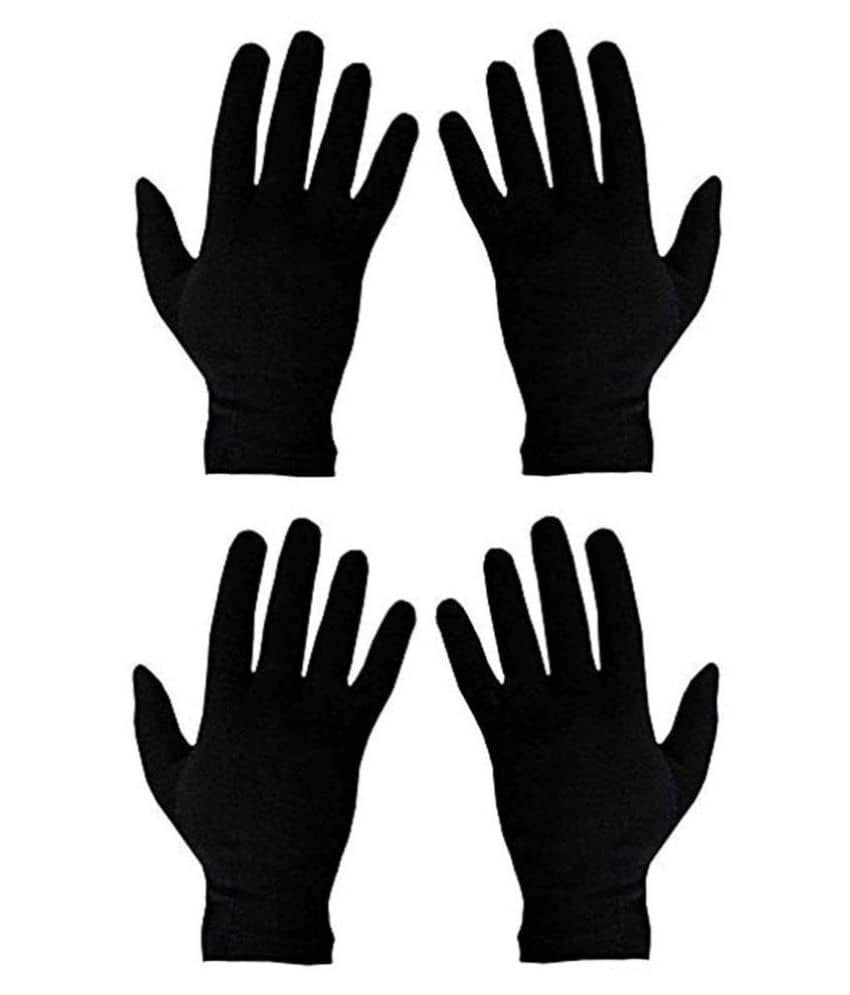 HF LUMEN Skin Black Half Cotton Figure Gloves Protect Skin From Dust/Pollution/Sun/Winter wear (Pack Of 2 Pair) - Dupattas & Shawls | Buy online on ZillyBuy