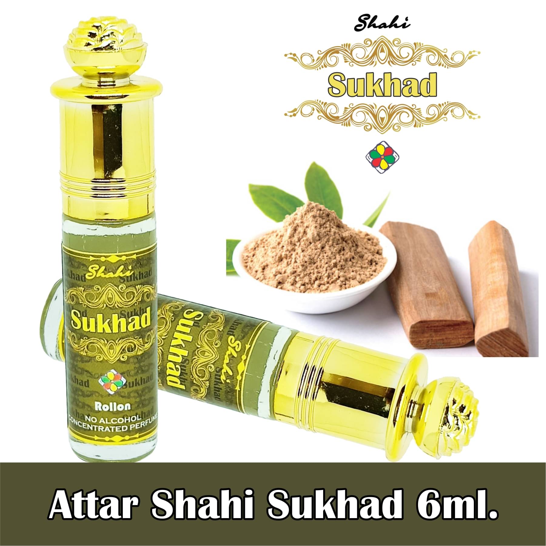     			INDRA SUGANDH BHANDAR - Shahi Sukhad Chandan Pure Mysore Sandalwood Fragrance 24 Hours Long Lasting Attar, 6ml