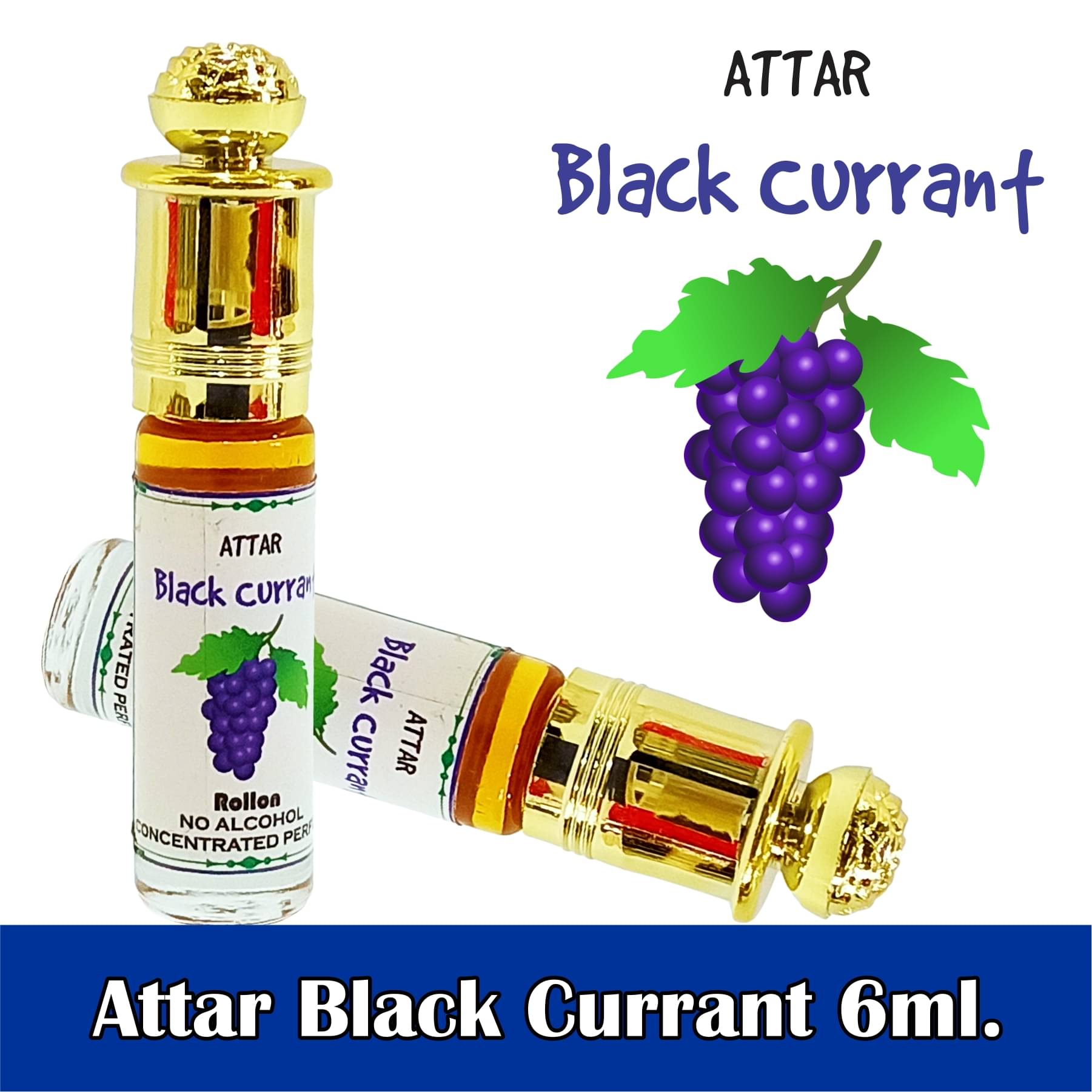     			INDRA SUGANDH BHANDAR Attar Fruity Collection Black Current Attar 6ml Long lasting Fragrance