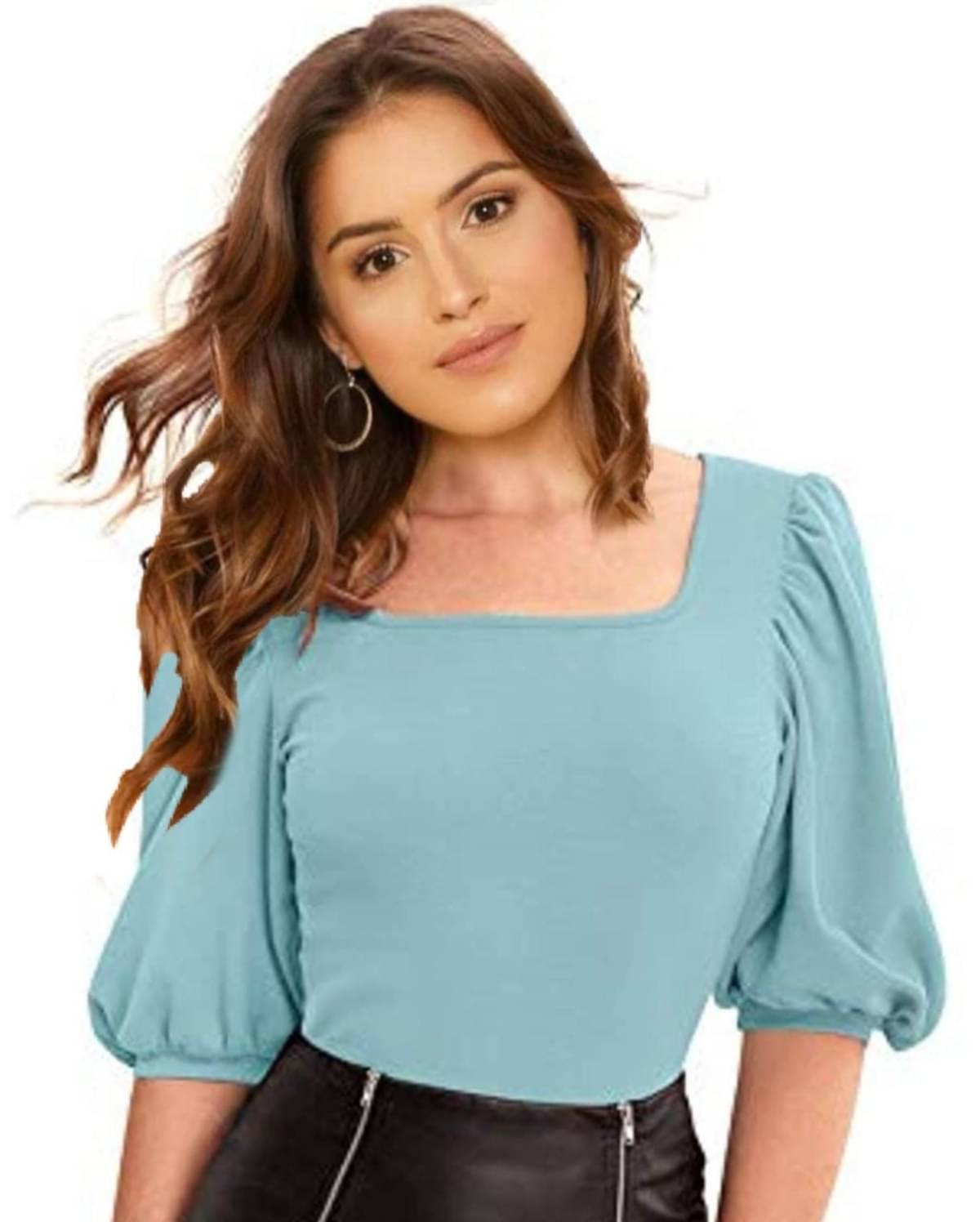     			Dream Beauty Fashion Women's Cotton Blend Regular Top ( Blue )