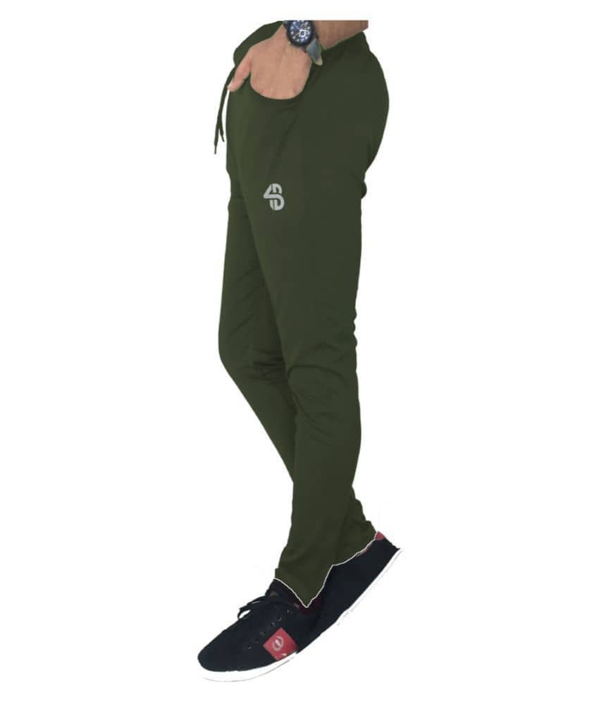 Forbro Olive Green Polyester Lycra Trackpants Single - Track Pants | Buy online on ZillyBuy
