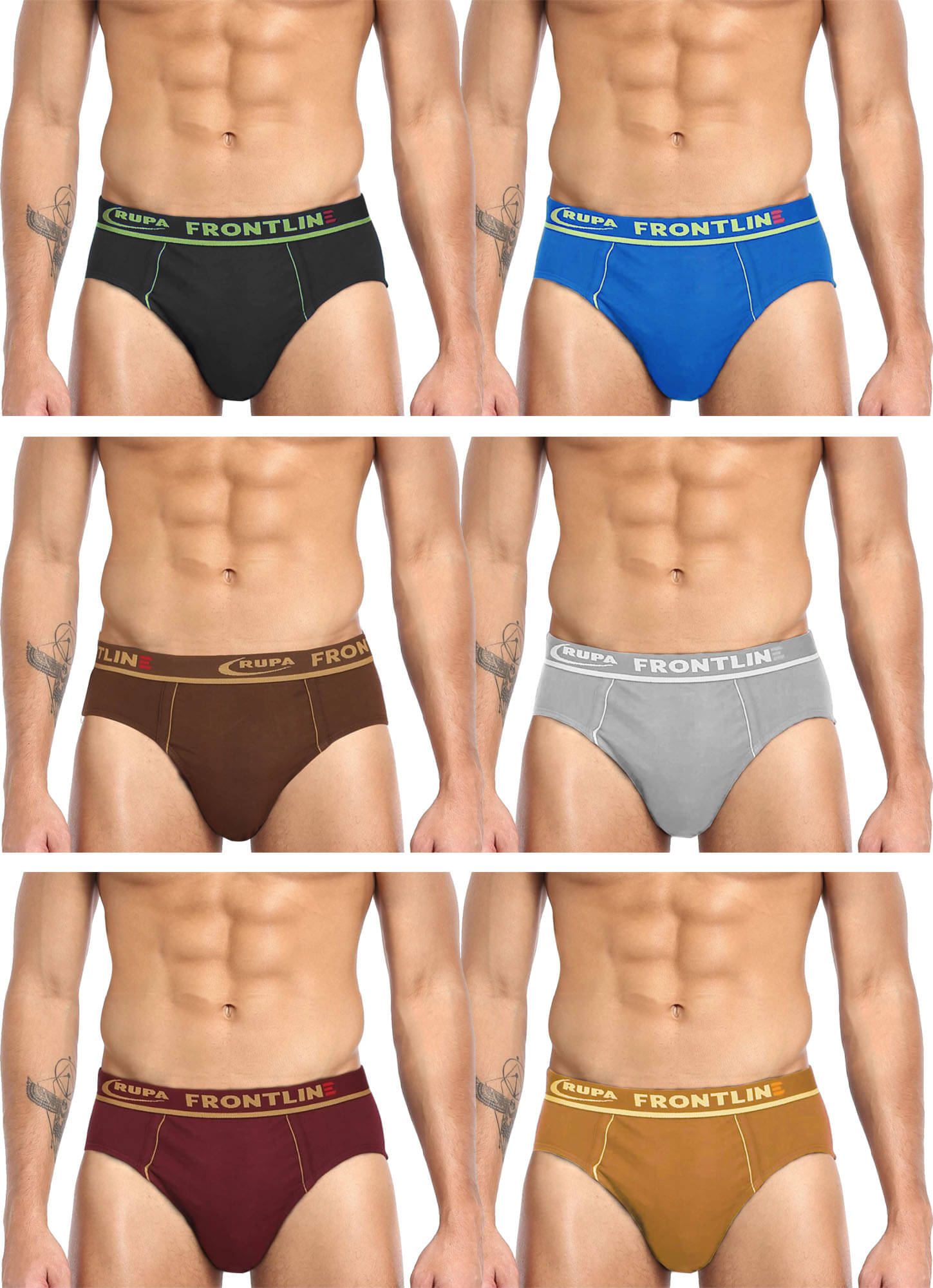 Rupa Frontline Multi Brief Pack of 6 Rupa Frontline Multi Brief Pack of 6
