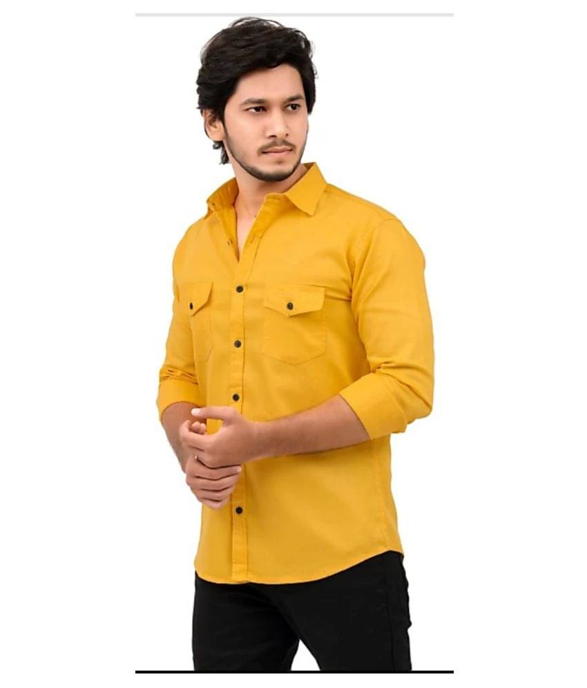     			AIA.FAB 100 Percent Cotton Slim Fit Men's Casual Shirt - Yellow ( Pack of 1 )