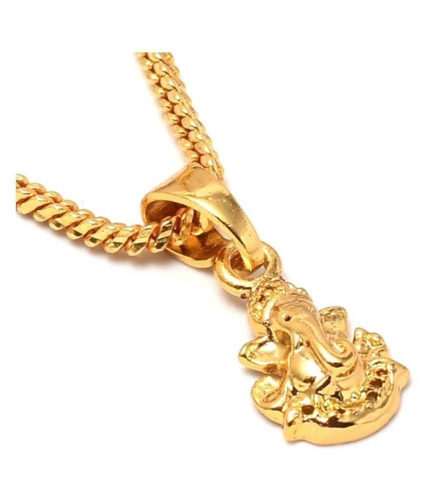 Jewar Mandi Ganesh pendant locket with long chain high gold plated handmade carving stylish designer real look men women girls boys Jewar Mandi Ganesh pendant locket with long chain high gold plated handmade carving stylish designer real look men women girls boys