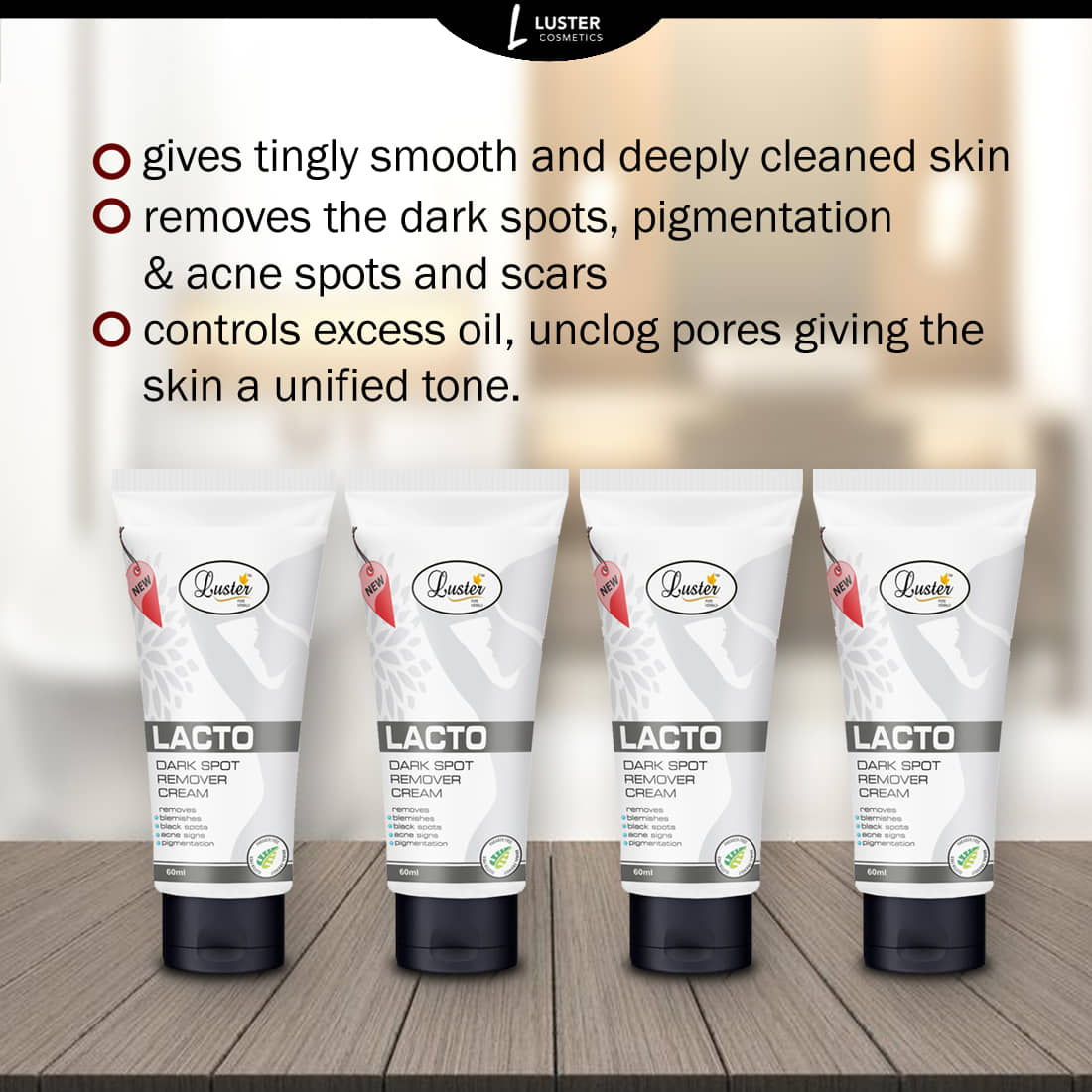 Luster Lacto Dark Spot Remover Cream Pack of 4