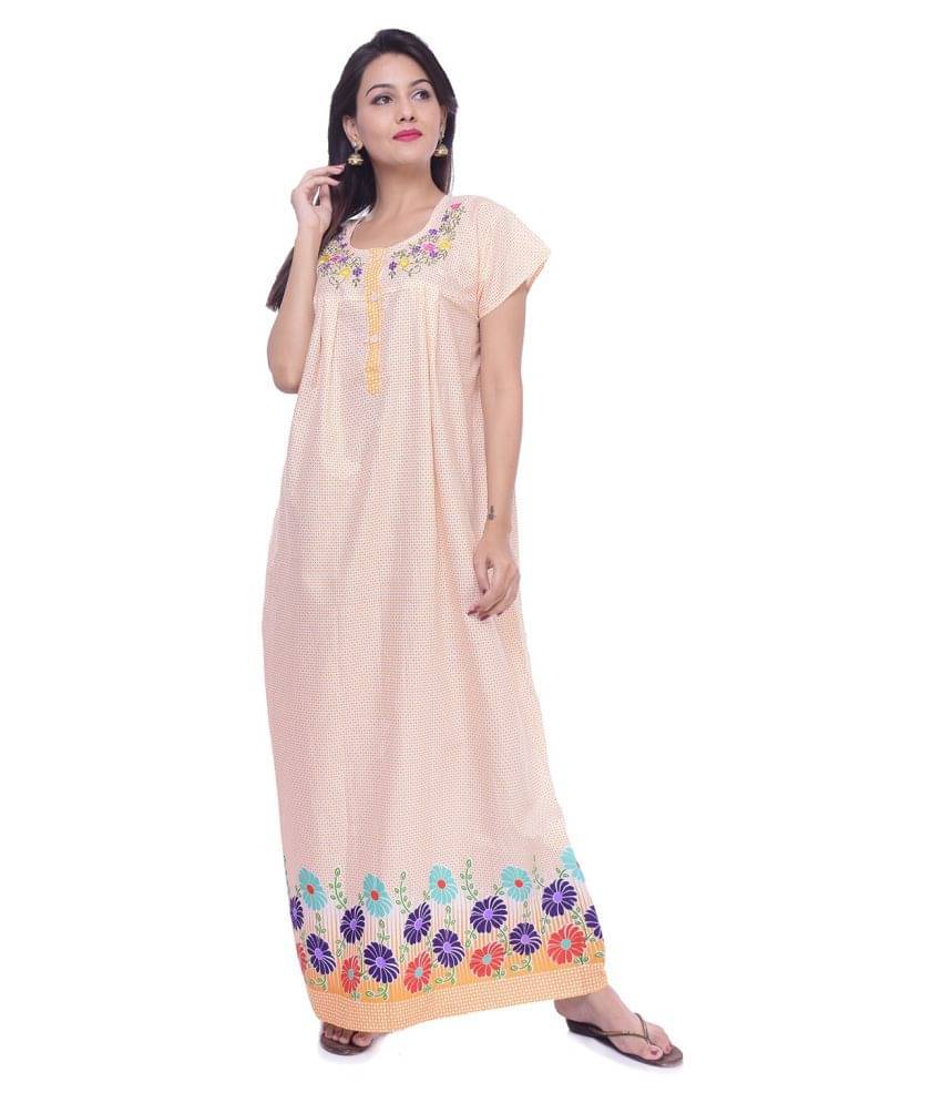     			Raj Cotton Nighty & Night Gowns - Orange