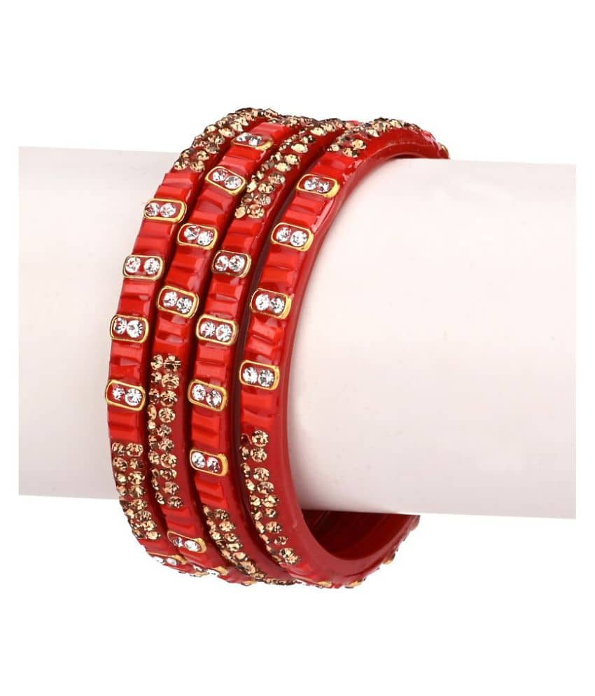 Somil - Orange Bangle Set (Pack of 4) - Bangles & Bracelets | Buy online on ZillyBuy