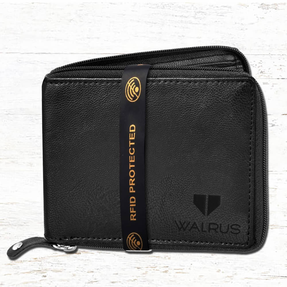 Walrus Faux Leather Black Casual Regular Wallet - Handbags | Buy online on ZillyBuy