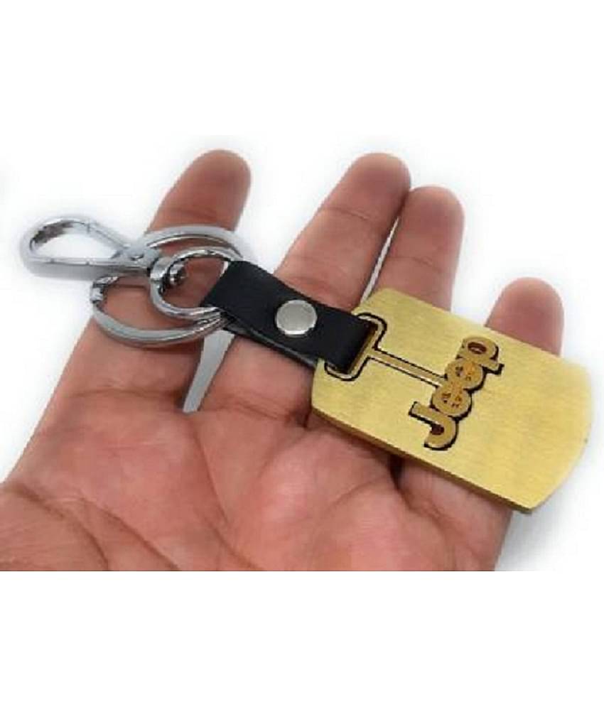 Americ Style Jeep Wrangler Cars Metal Key Chain (Gold)