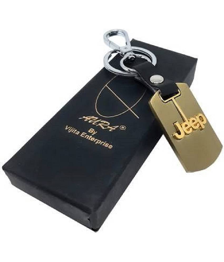 Americ Style Jeep Wrangler Cars Metal Key Chain (Gold)