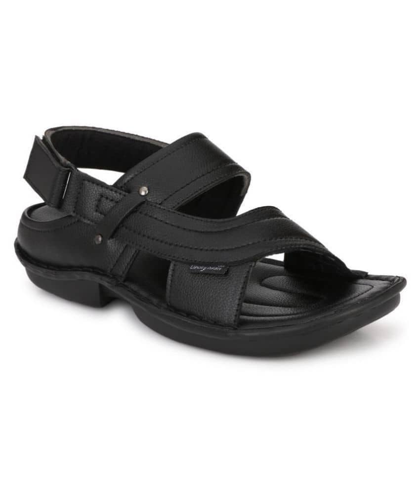 Bucik Black Synthetic Leather Sandals