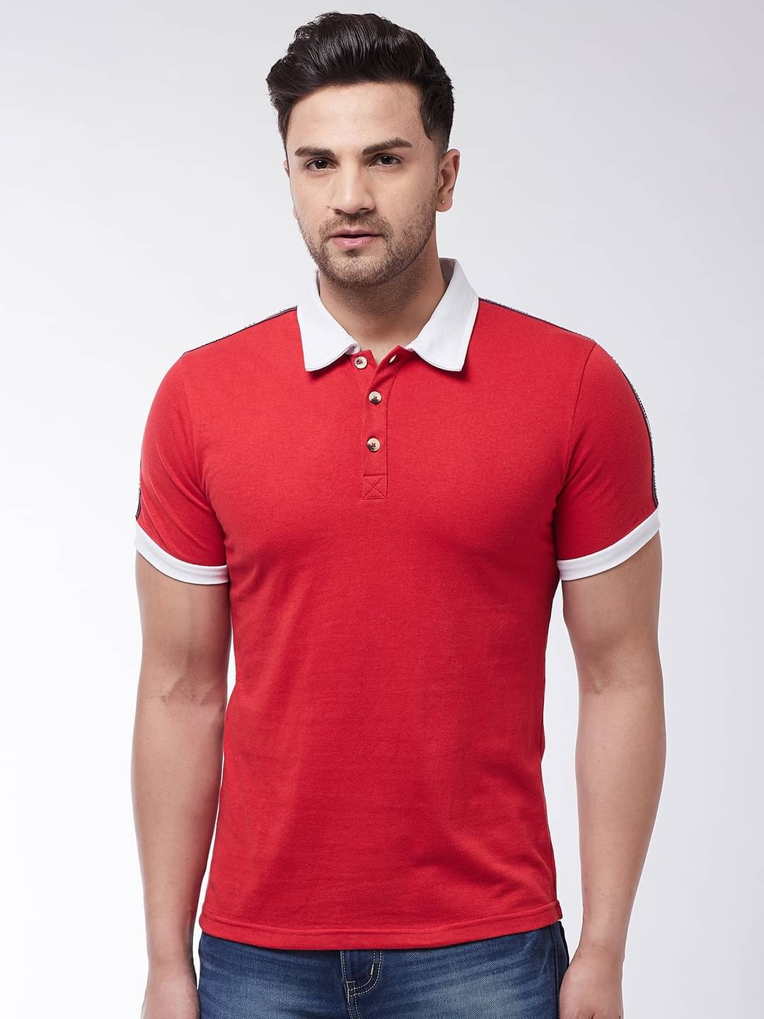 Gritstones Pack of 1 Cotton Blend Regular Fit Solid Half Sleeves Men's Polo T Shirt ( Red ) Gritstones Pack of 1 Cotton Blend Regular Fit Solid Half Sleeves Men's Polo T Shirt ( Red )