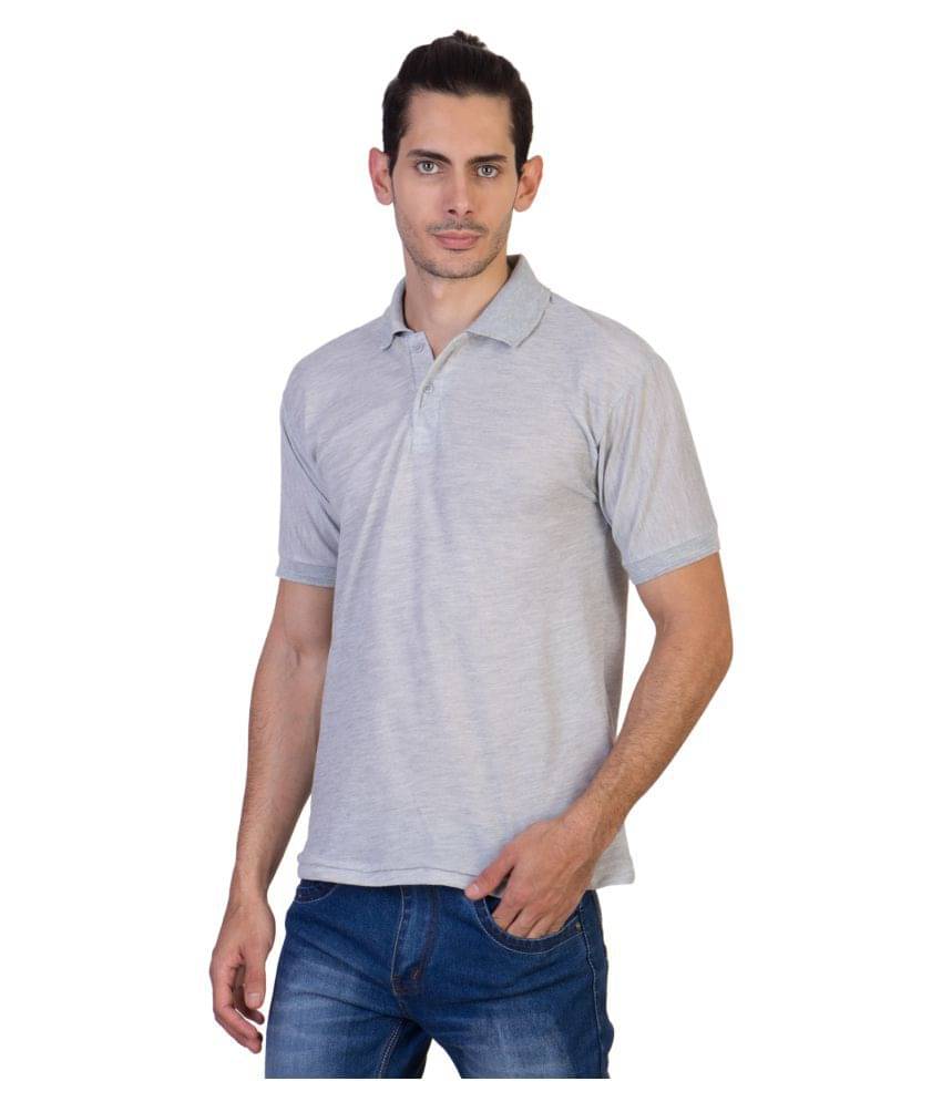     			HVN Pack of 1 Cotton Blend Regular Fit Plain Men's Polo T Shirt ( Grey )