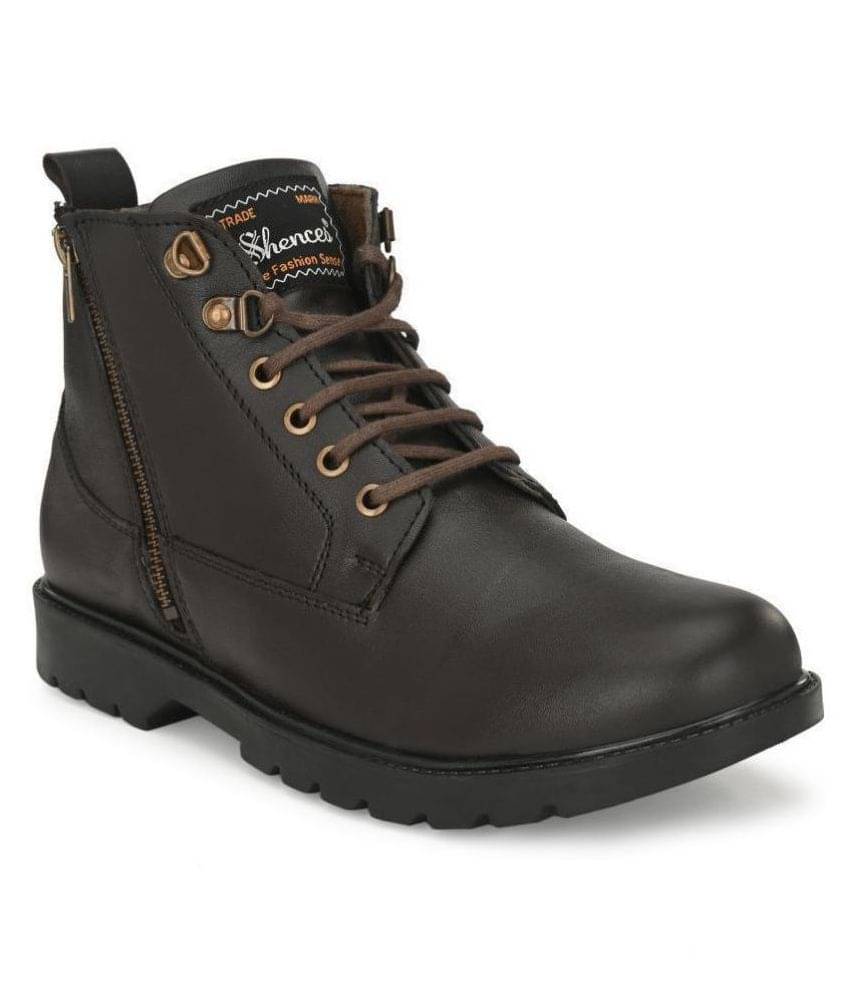 SHENCES Brown Casual Boot SHENCES Brown Casual Boot