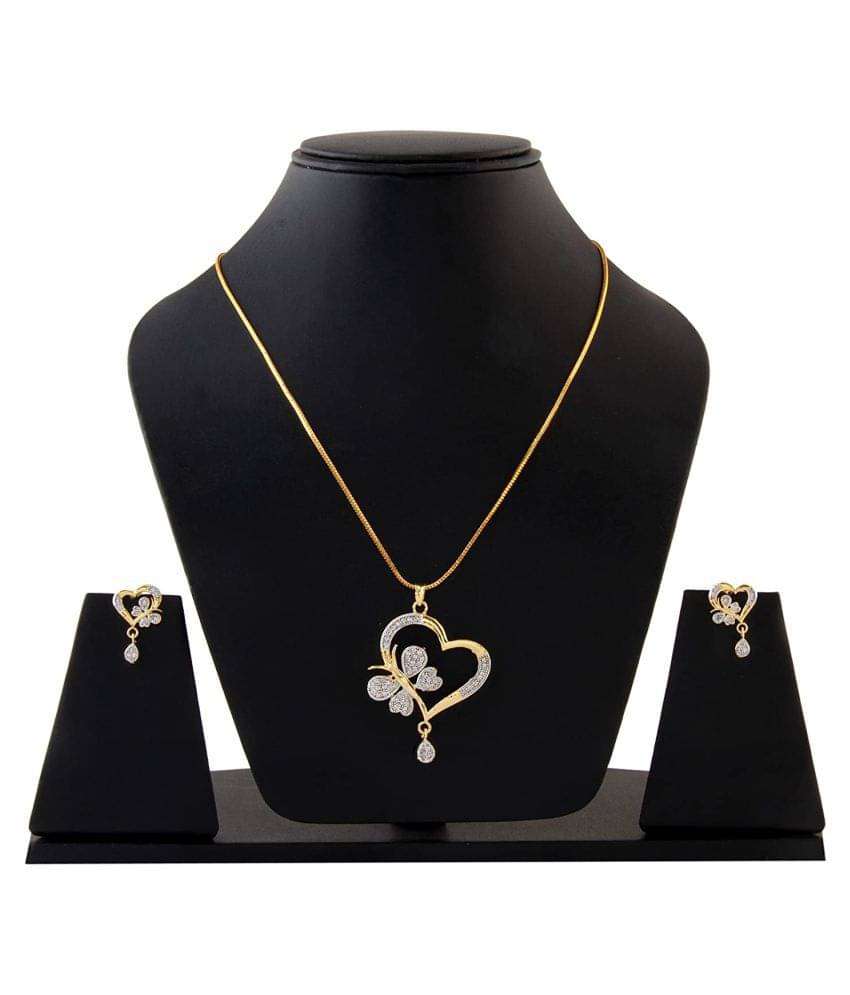 Sunhari Jewels Golden Pendant set ( Pack of 1 )     			Sunhari Jewels Golden Pendant set ( Pack of 1 )